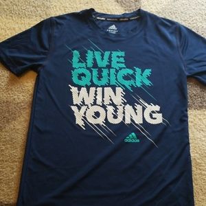 Nice boys blue LIVE QUICK WIN YOUNG Adidas shirt